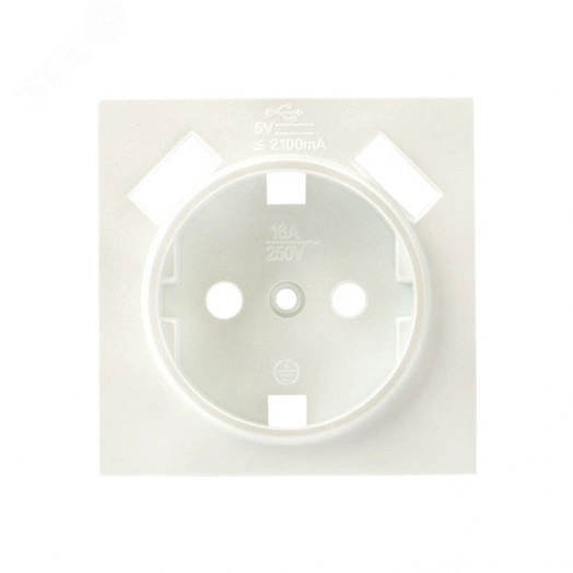 Валенсия лицевая панель розетки 1-местной с/з 16А жемчуг с защ. штор. с 2 USB 2,1А
