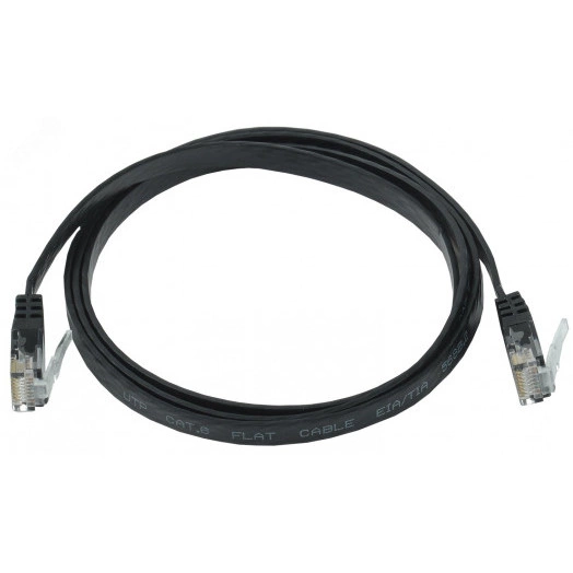 Патч-корд плоский категории 6 UTP 3м чёрный