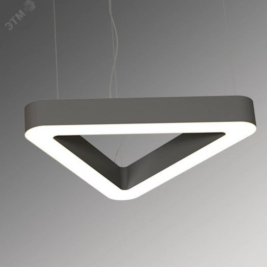 Светильник светодиодный RVE-LBX-HOLE-TRIO-SOFT-1200-P (Треугольник закругл. с отв. 1200х1068х100мм S80мм 89Вт Подвесной 4000К Белый)