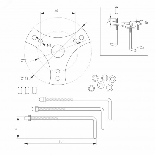 Светильник LGD-STEM-BOLL-H500-10W Warm3000 (GR, 185 deg, 230V) (ARL, IP65 Металл, 3 года)