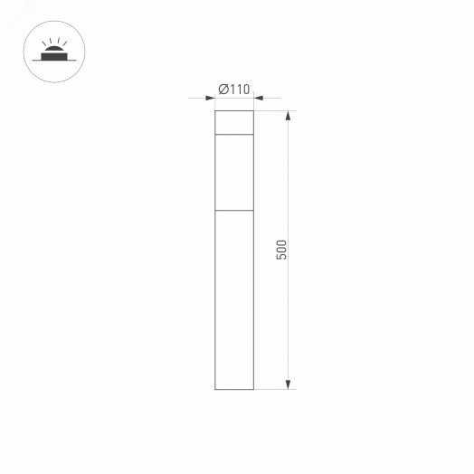 Светильник LGD-STEM-BOLL-H500-10W Warm3000 (GR, 185 deg, 230V) (ARL, IP65 Металл, 3 года)