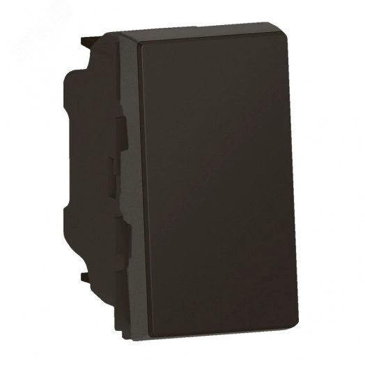 Кнопочный выключатель Mosaic 1 модуль - 6 A - матовый черный