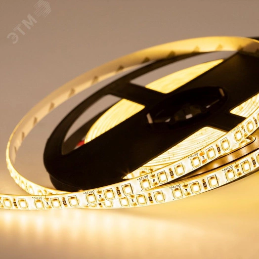LED лента силикон, 8 мм,  IP65, SMD 2835, 120 LED/m, 12 V, цвет свечения теплый белый