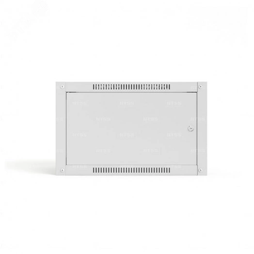 Шкаф настенный телекоммуникационный WS 6U 600х600х370мм, 2 профиля 19, дверь сплошная металл, боковые стенки съемные, разобранный, серый RAL 7035