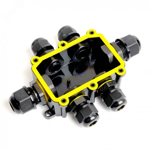 Коробка распределительная водонепроницаемая 6 выходов, с клеммой в комплекте,