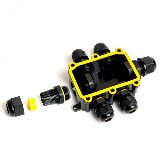 Коробка распределительная водонепроницаемая 6 выходов, с клеммой в комплекте,