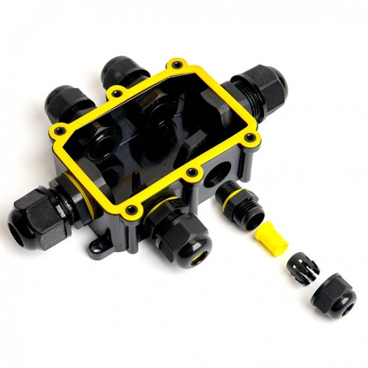 Коробка распределительная водонепроницаемая 6 выходов, с клеммой в комплекте,