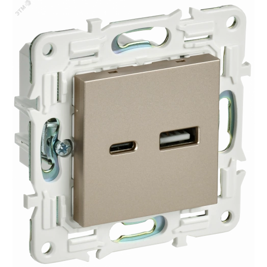 SKANDY Розетка USB A+C 3,1А SK-R14Sh шампань IEK