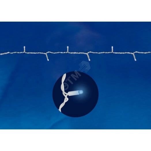 Гирлянда светодиодная с контроллером 120 светодиодов 10 м синяя IP67 провод белый ULD-S1000-120/DWA BLUE IP67