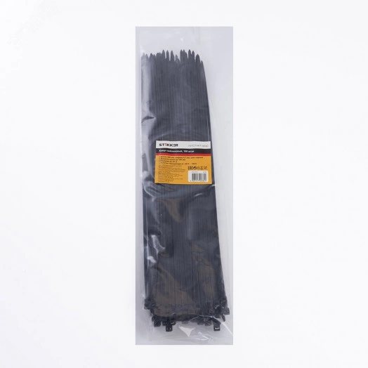 Хомут нейлоновый 4,7x400 мм, d пучка max 105 мм, нагрузка 22 кг, черный (100шт в упак),