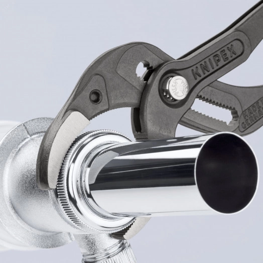 Клещи переставные трубные захватные 25-80мм для сифонов масляных фильтров пластмассовых труб L=250мм Cr-V черные