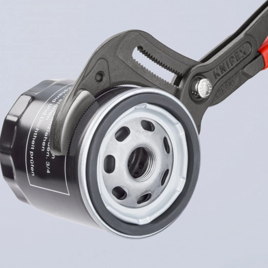 Клещи переставные трубные захватные 25-80мм для сифонов масляных фильтров пластмассовых труб L=250мм Cr-V черные