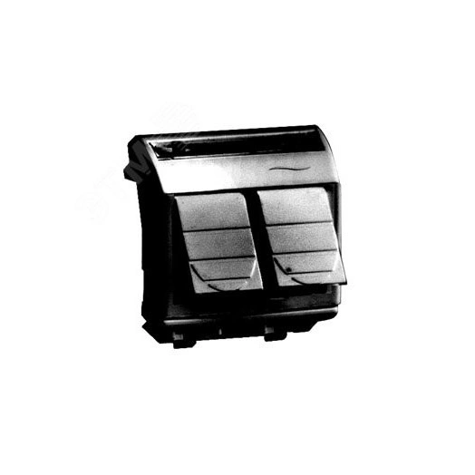 Розетка компьютерная двойная RJ45 категория 6A Brava черная 2 модуля