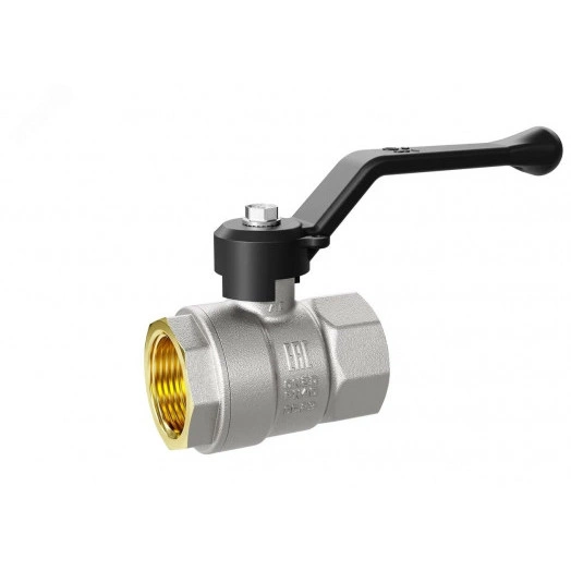 Кран шаровый латунный никелированный 11б27п Ду40 Ру25 (1 1/2') ВР/ВР рычаг GAS