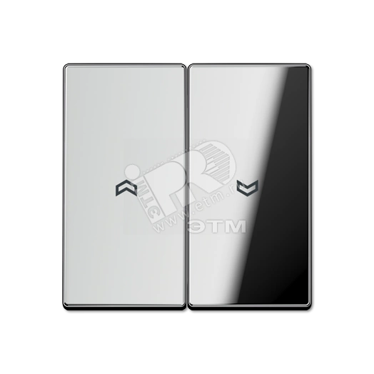 Клавиша для выключателя управления жалюзи  полированный хром