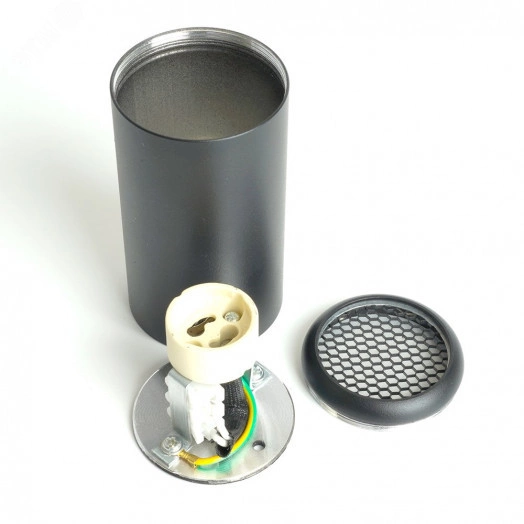 Светильник ДПО GU10 без лампы черный с антибликовой сеточкой