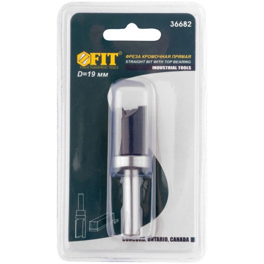 Фреза кромочная прямая с верхним подшипником, DxHxL = 19 х 25 х 66 мм