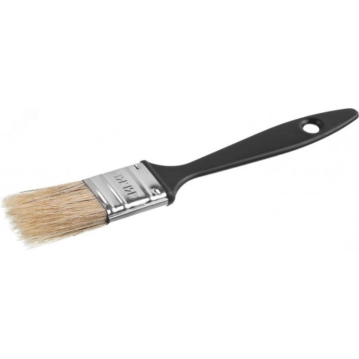 Кисть плоская 25мм, светлая смешанная щетина, пластиковая ручка, все виды ЛКМ