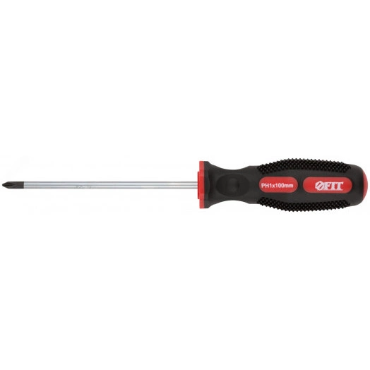 Отвертка ''Универсал'', CrV сталь, прорезиненная ручка, Профи 4х100 мм РН1