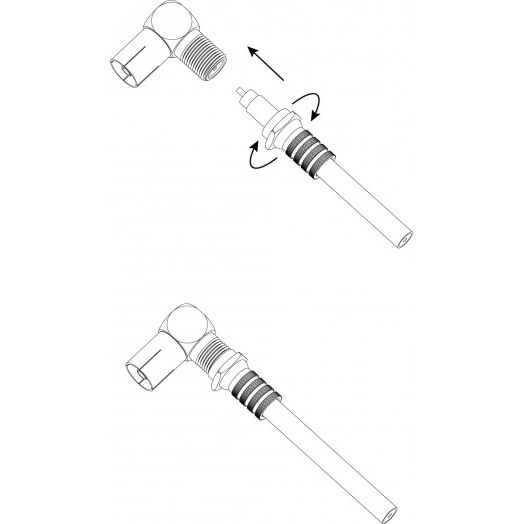 Переходник R-A03 гнездо F-гнездо TV угловой