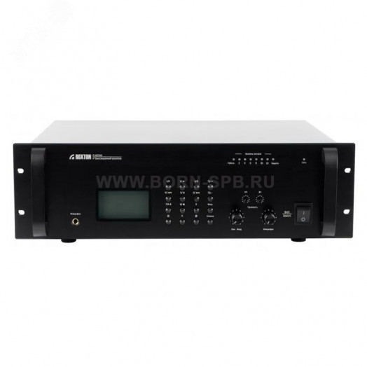 IP-усилитель, 500 Вт, 1 микр+ 1 лин вход, запуск mp3-проигрывателя, 3U