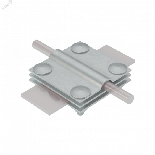 Соединитель крестообразный для прутка D 5-12 мм и полосы до 40 мм с 3 пластинами TD