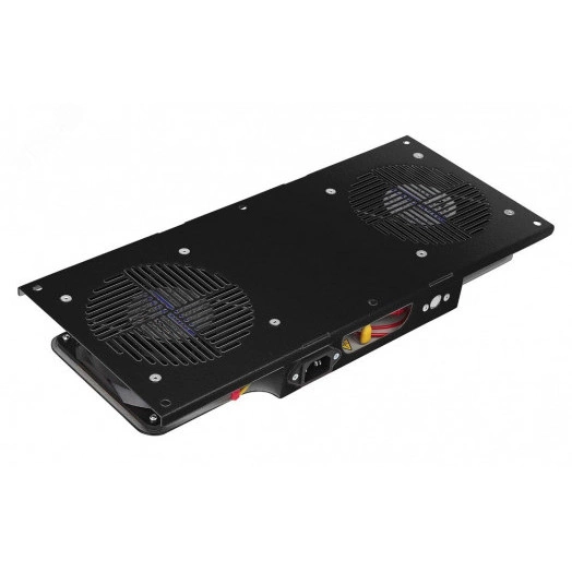 Модуль вентиляторный 2 вентилятора с термодатчиком 35С черный