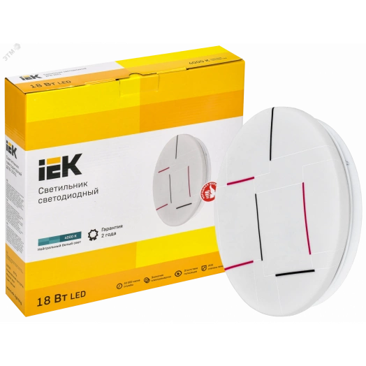 Светильник светодиодный ДПБ 2001 18Вт IP20 4000К круг белый IEK
