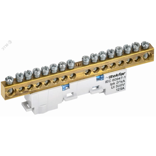 TEKFOR Шина N ноль изолированная на универсальном держателе 8х12-16-С IEK