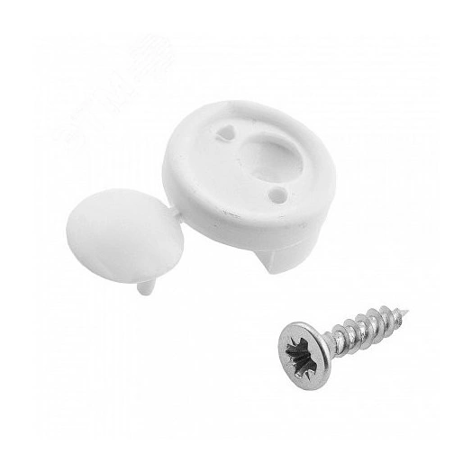 Зеркалодержатель пласт. для мебели белый с шур. (8 шт) - пакет Tech-Krep