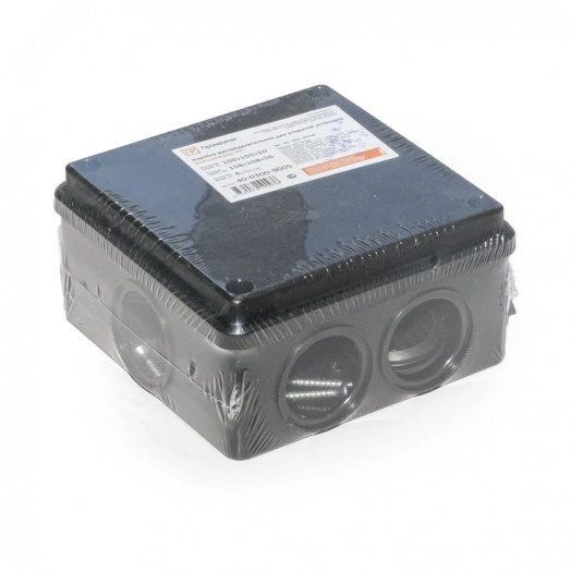 Коробка распределительная для о/п безгалогенная (HF) черная 100х100х50 (60шт/кор)