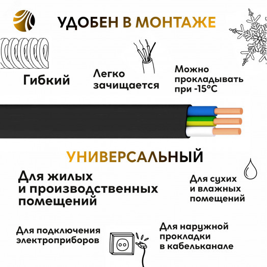 Кабель силовой ВВГнг(А) 3х4пл -0.66ТРТС