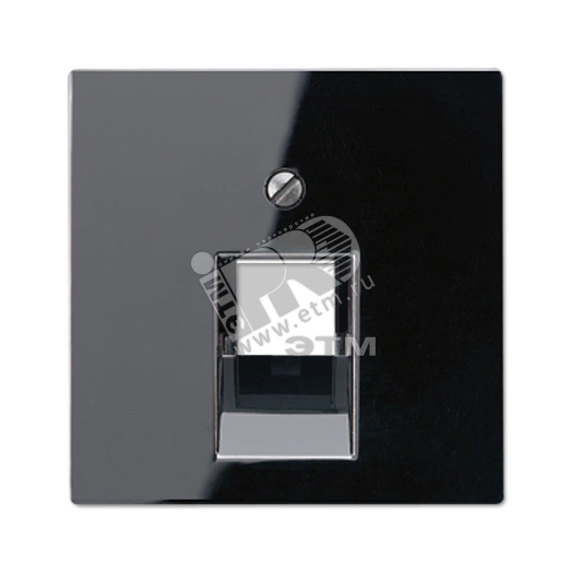 Накладка 1-ой телефонной/компютерной розетки  IAE/UAE (1 x 8-пол.)   Серия A500  Материал- дуропласт  Цвет- черный