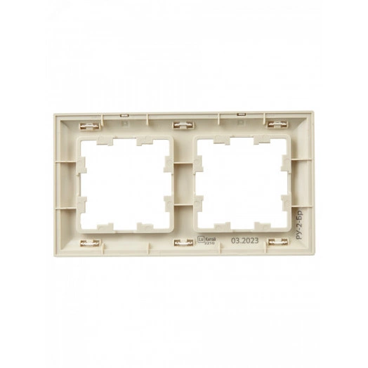BRITE Рамка 2 поста РУ-2-Бр бежевый/жемчуг IEK