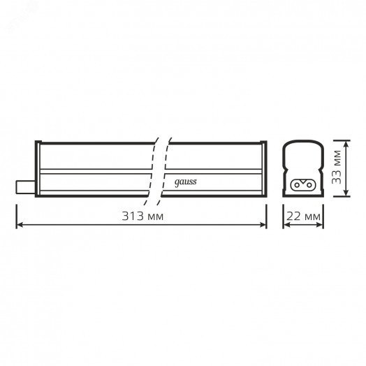 Светильник светодиодный линейный накладной ДПО 4 Вт 300 Лм 4000К IP20 313х33х33 мм TL Basic Gauss