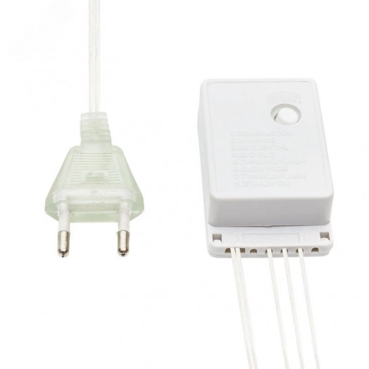 Гирлянда светодиодный Дождь 3х2 м, свечение с динамикой, прозрачный провод, 230 В, цвет белый