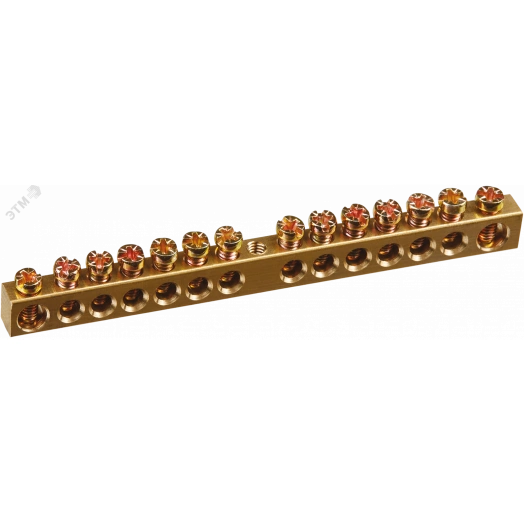 Шина нулевая 6х9мм 14/1 (14групп/крепеж по центру)