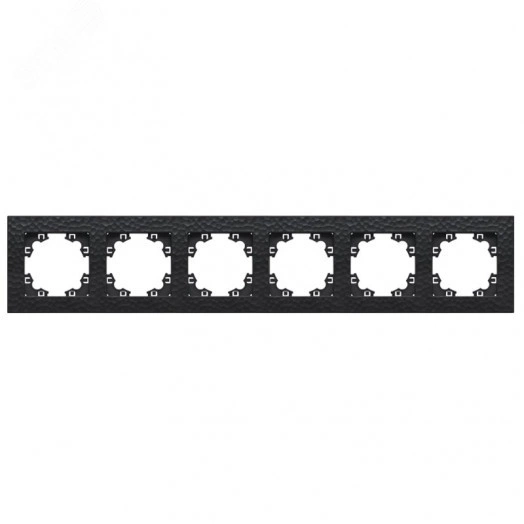 Рамка фактурная 6 постов универсальная UNIVersal Афина графит (еврослот)