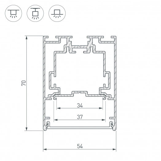 Профиль S2-LINE-5470-2500 SEAMLESS ANOD (ARL, Алюминий)