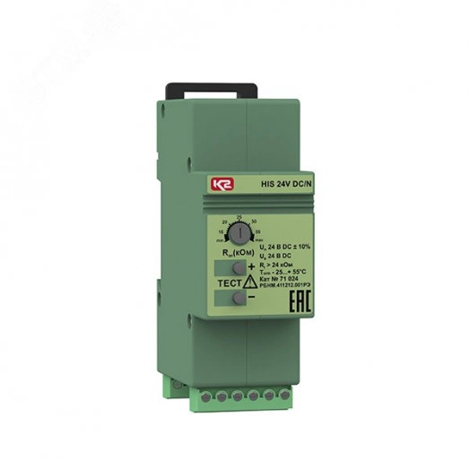Прибор для контроля изоляции в сетях с изолированной нейтралью HIS 24 VDC/N , UN- 24 В DC, UIT - 24 В, RCRIT 15-35 кОм