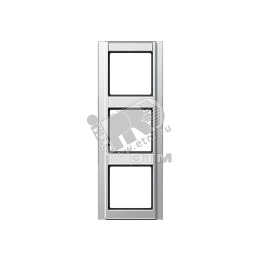 Рамка 3 поста с полем для надписи алюминий