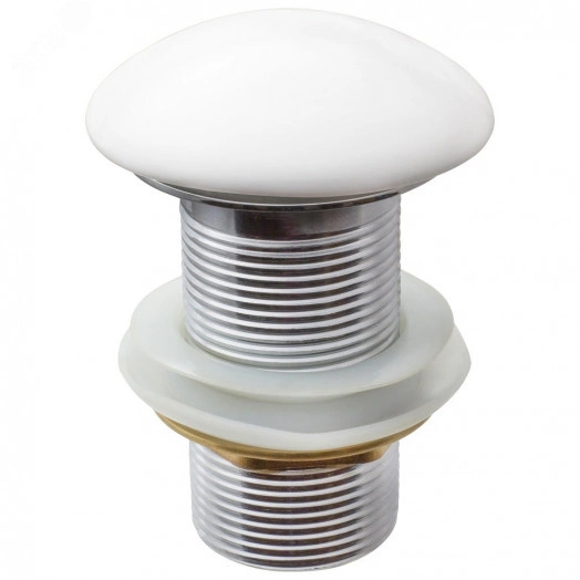 Выпуск - донный клапан для умывальника 1 1/4', клик-клак без перелива (белая керамич. крышка)