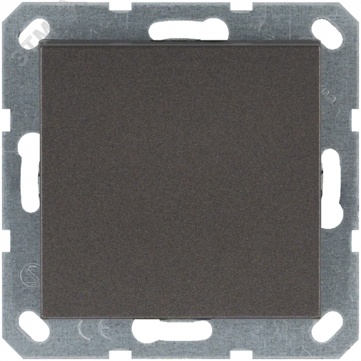 Выключатель одноклавишный 10A 250V~ с накладкой, цвет Мокко