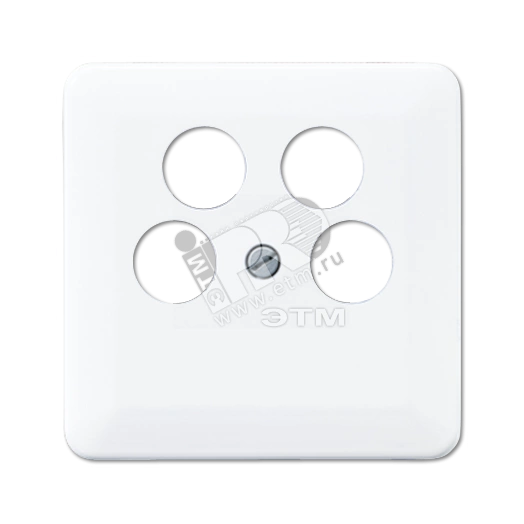 Крышка для SAT-TV-розетки с четырьмя гнездами белая