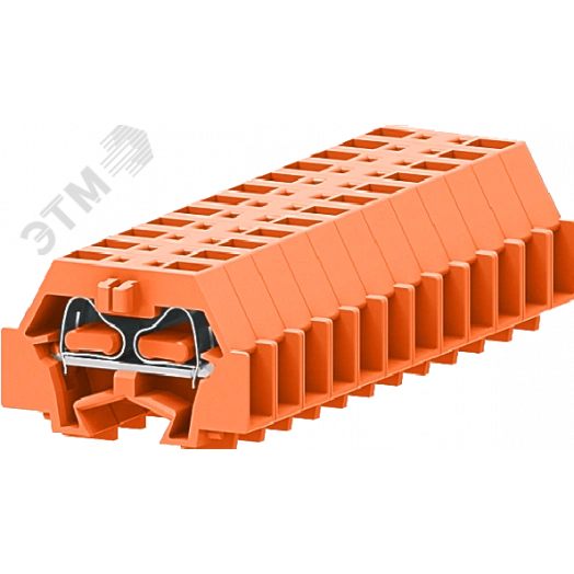 Клемма TB концевая 1-1 с бок. подключ. с крепеж.фланцами, оранжевая
