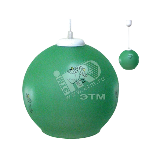 Светильник НСБ-72-60 Maxel 50 (Ромашка) зеленый матовый белый шнур