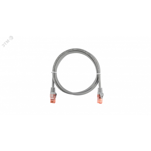 Патч-корд U/UTP 4 пары, Кат.6a, 2хRJ45/8P8C, T568B, 7х0,175мм, LSZH, серый, 0,5м