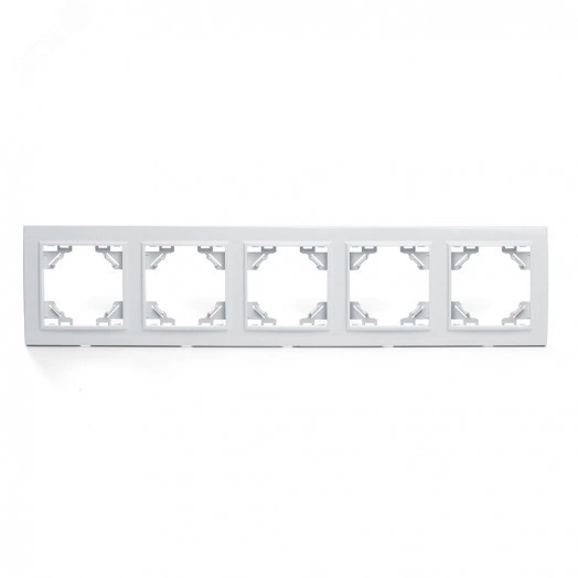 Рамка пятиместная горизонтальная, Эрна, белый Stekker