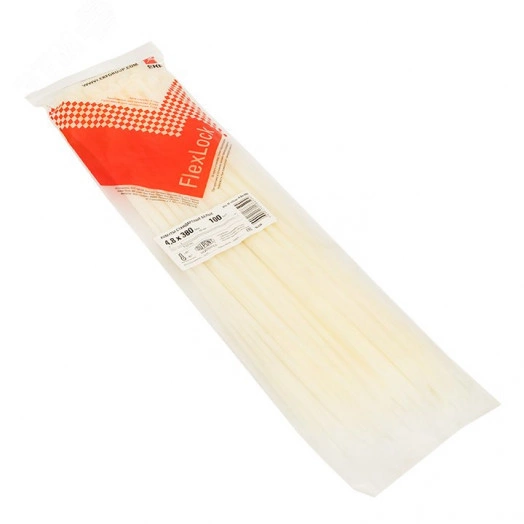 Хомут P6.6 стандартный белый 4.8x380 (100шт) FlexLock PROxima