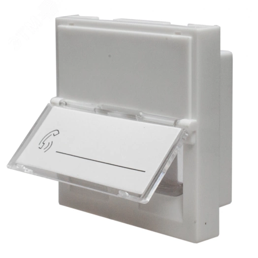 Панель лицевая 2 порта 45х45 Keystone шторки, откидное маркировочное окно